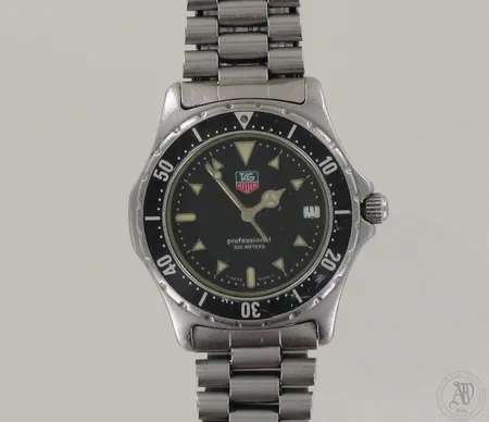 Teräsrannekello Tag Heuer Professional 200m, kulunut, hihnan pituus 205mm 