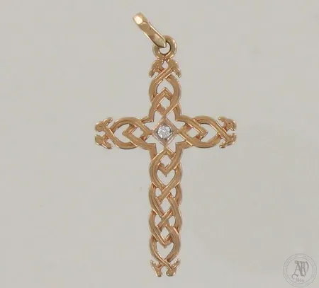 Timanttiristiriipus 1xn.0.05ct, korkeus 50mm, 585, paino 5,1g