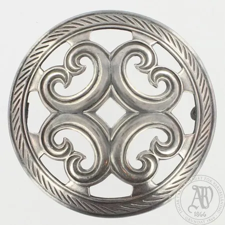 Rintakoru, Kalevala Koru, mekanismin neula katki, Ø 58mm, metallia