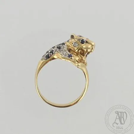 Kivisormus timanteilla 5xn.0.01-0.02ct, koko 17¾, 585br, paino 7,7g