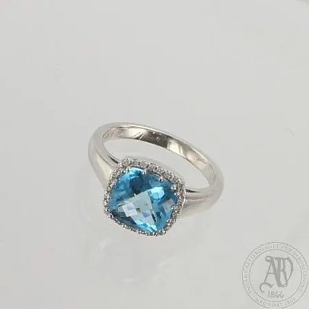 Topaasisormus timanteilla 28xn.0.005ct, koko 17¾, 585br valkokulta, paino 6,1g