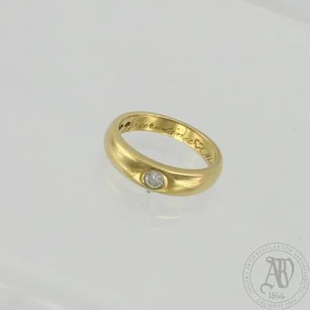 Timanttisormus 1xn.0.11ct, kaiverrettu, koko 16½, aitoustodistus, 750, paino 4,8g