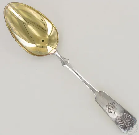Tarjoilulusikka, Musla, kaiverrettu, 228mm, 813, paino 50,7g