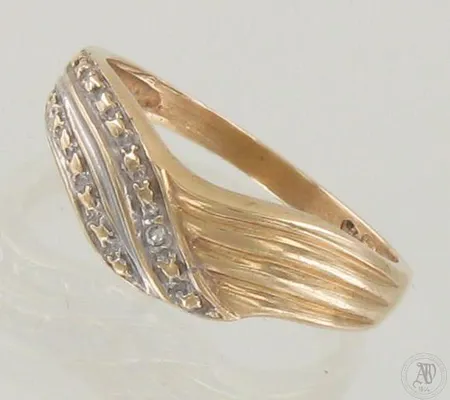 Timanttisormus 1xn.0.005ct, koko 17, 585 kelta- ja valkokulta, paino 2,4g