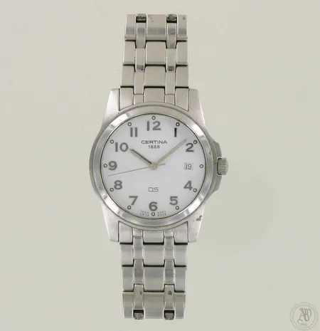 Teräsrannekello Certina 1888 SD, quartz, 260.7195.42, pieniä naarmuja rungossa, taulun Ø 37mm, rannekkeen pituus 170mm