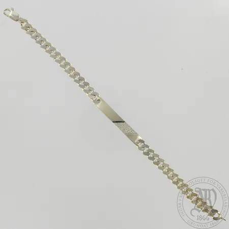 Panssariranneketju laatalla, kaiverrettu, pituus 205mm, 925, paino 19,2g