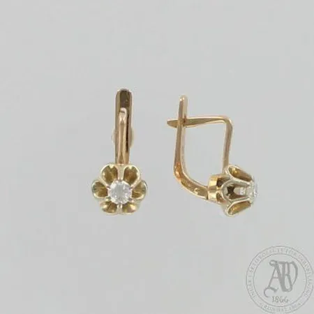 Timanttikorvakorut 2xn.0.18ct, korkeus 16mm, 585, paino 4,2g