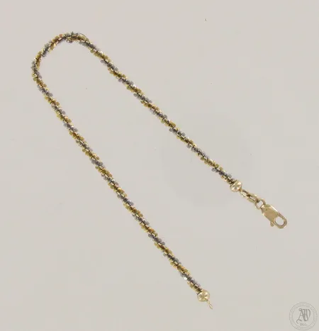 Ranneketju, pituus 190mm, 585 kelta- ja valkokulta, paino 4,6g