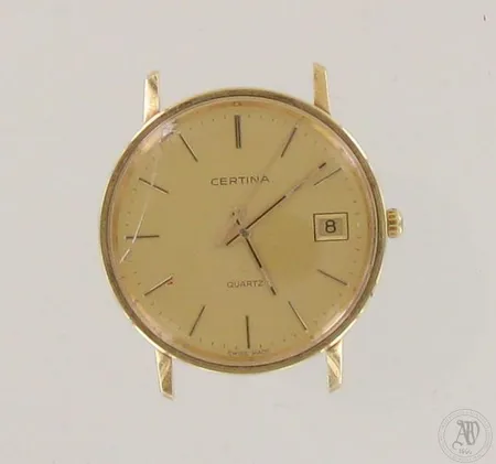 Viallinen kultarannekello Certina quartz, 585, paino 20,9g