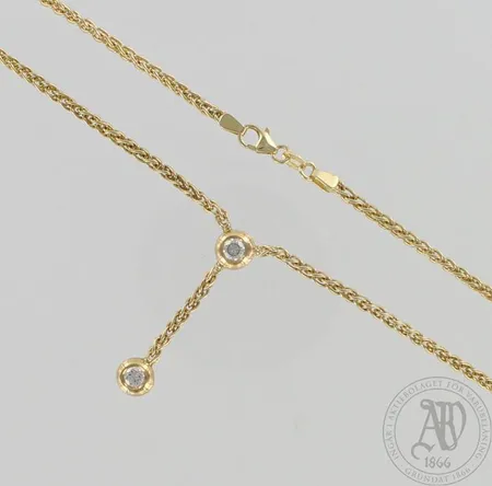 Timanttikaulakoru 2xn.0.28ct, pituus 50cm, 585 15,0g