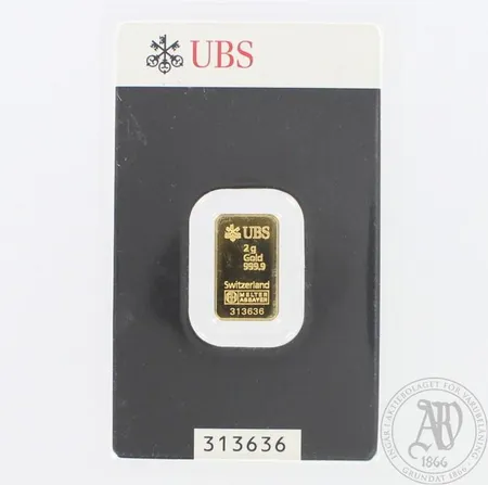 Kultaharkko UBS, 999, paino 2,0g