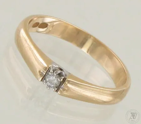 Timanttisormus 1xn.0.04ct, koko 16½, 585, paino 2,5g