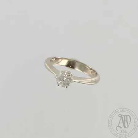 Timanttisormus 1xn.0.55ct, koko 17, 585 valkokulta, paino 3,6g