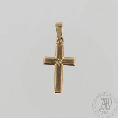 Ristiriipus timantilla 1xn.0.01ct, kaiverrettu, korkeus 27mm, 585, paino 1,3g