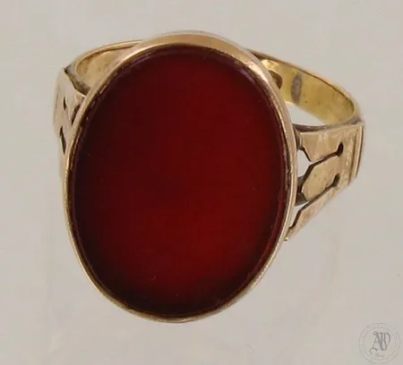 Kivisormus, käytön jälkiä, koko 18¾, 585br, paino 6,1g