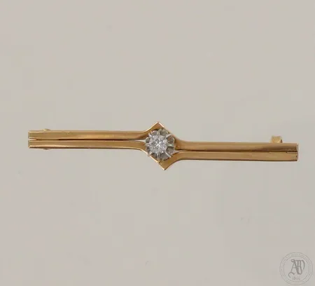 Timanttirintaneula 1xn.0.10ct, leveys 44mm, 585, paino 2,1g