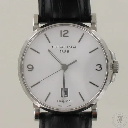 Teräsrannekello Certina DS Caimano, 100m/330ft, quartz, ref: C 017410 A, taulun Ø 33mm, hihnan pituus 210mm, takuukortti, laatikko