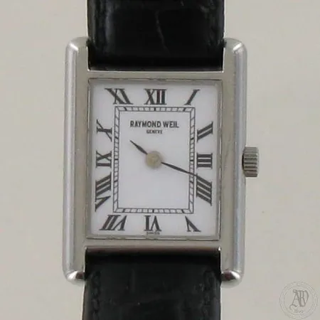 Teräsrannekello Raymond Weil, quartz, taulun mitat 27x20mm, ref: 5766, hihnan pituus 175mm 
