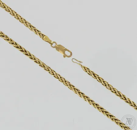 Wheat-kaulaketju, lukko viallinen, pituus 46cm, 585, paino 8,3g