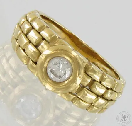 Timanttisormus 1xn.0.29ct, koko 17¼, 750, paino 7,7g