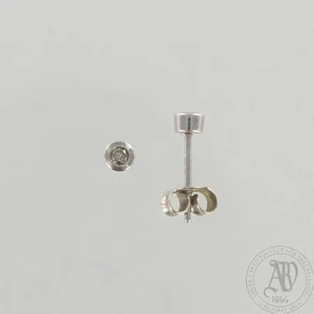 Timanttikorvanapit 2xn.0.03ct, toinen lukko puuttuu, 585 valkokulta, paino 0,6g