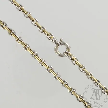 Kaulaketju, pituus 47cm, 585 kelta- ja valkokulta, paino 12,0g