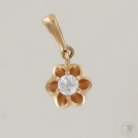 Timanttiriipus 1xn.0.15ct, korkeus 16mm, 585, paino 1,0g