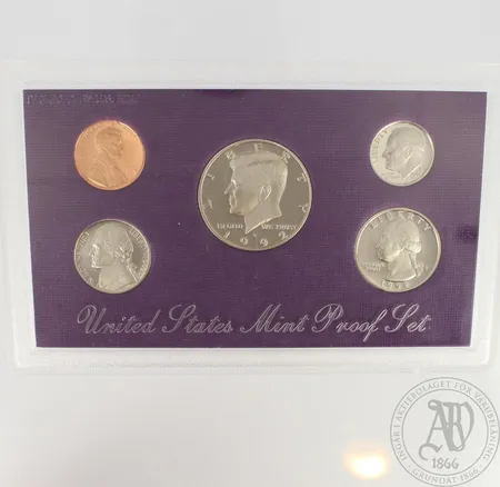 Rahasarja, United States Mint Proof Set, vuodelta 1992, nimellisarvo 0,91$