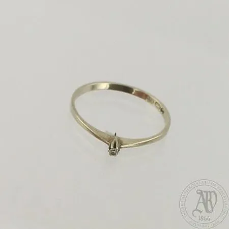 Timanttisormus 1xn.0.005ct, koko 17½, 585 valkokulta, paino 1,0g