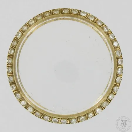 Viallinen kellonosa timanteilla 38xn.0.05ct, Ø 33mm, 585br, paino 3,1g