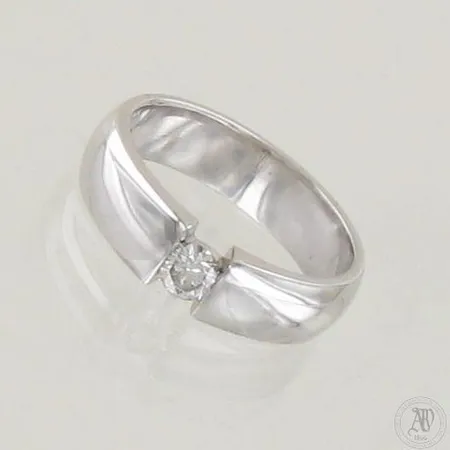 Timanttisormus 1xn.0.20ct, koko 16½, 750 valkokulta, paino 6,6g