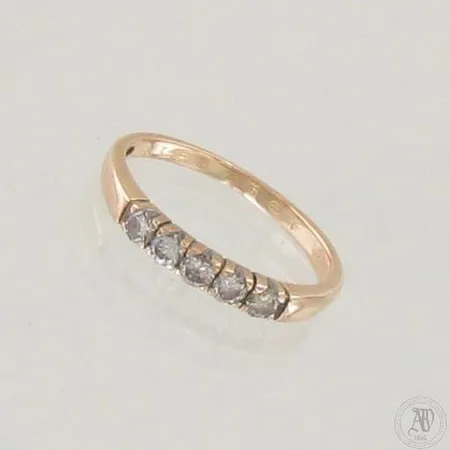 Timanttisormus 5xn0.06ct, kaiverrettu, koko 16¾, 585, paino 1,9g