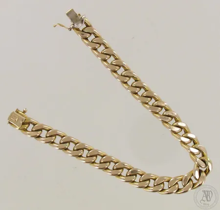 Panssariranneketju ontto, pituus 22cm, leveys 9mm, 585, paino 24,3g