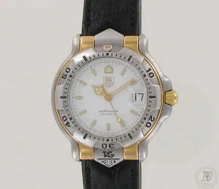 Teräsrannekello Tag Heuer Professional 200m Quartz nahkarannekkeella, taulun Ø 35mm, ref.WH1251