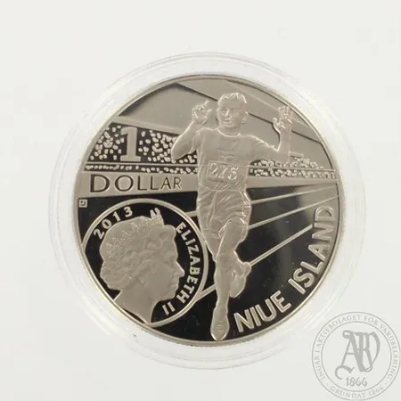 Juhlaraha, Niue 1 Dollar 2013 Paavo Nurmi - The Flying Finn, kupari/nikkeli