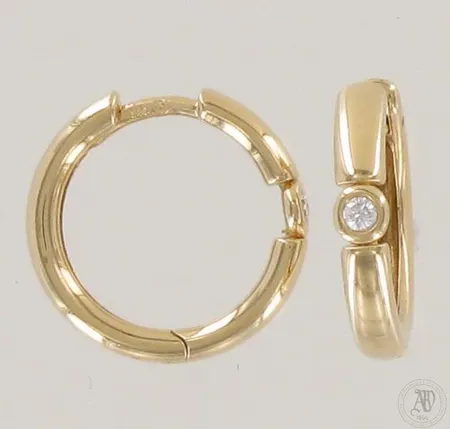 Timanttikorvarenkaat 2xn.0.04ct, Ø 17mm, 585, paino 4,8g