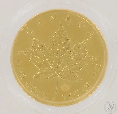 Kultaraha 2014 Canada 1 oz Gold Maple Leaf BU, 999, paino 31,1g