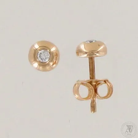 Timanttikorvanapit 2xn.0.03ct, Ø 5mm, 585, paino 1,1g