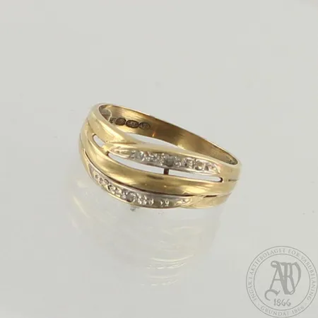 Timanttisormus 2xn.0.005ct, koko 16½, 585, paino 2,0g