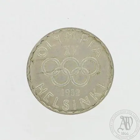 Hopearaha, Olympialaiset 1952, nimellisarvo 500mk, 500, paino 11,8g 