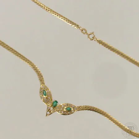 Kivikaulakoru timanteilla 27xn.0.01ct, pituus 41,5cm, 750br, paino 13,8g