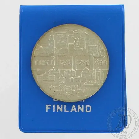 Juhlaraha Turun kaupunki 750 vuotta, nimellisarvo 25 markkaa, 500, paino 26,6g