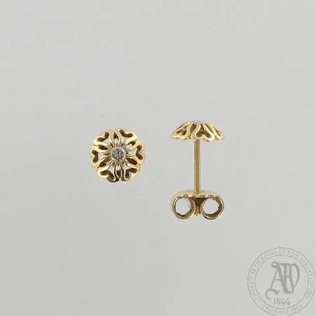 Timanttikorvakorut 2xn.0.07ct, Ø 8mm, 750, paino 1,8g