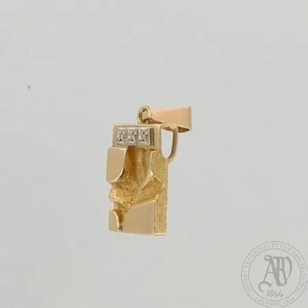 Timanttiriipus 3xn.0.01ct, koko 14x18mm, 585, paino 3,8g