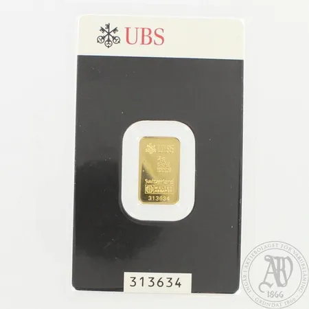 Kultaharkko UBS, 313634, 999, paino 2,0g