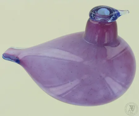 Lasilintu, signeeraus Oiva Toikka Iittala, mitat 90x125mm