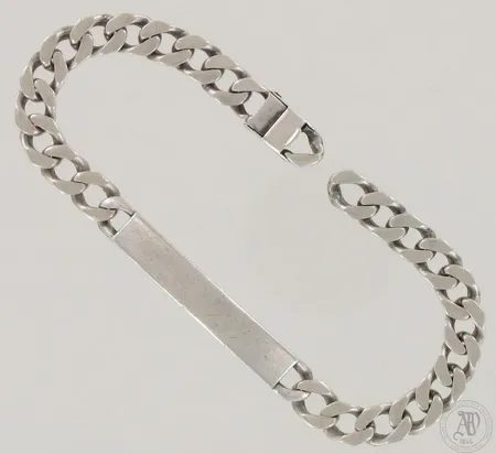 Panssariranneketju laatalla, pituus 225mm, 925, paino 29,6g