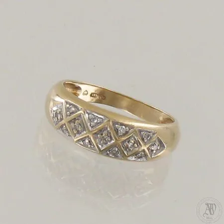 Timanttisormus 13xn.0.005ct, koko 16¼, 585, paino 2,2g 