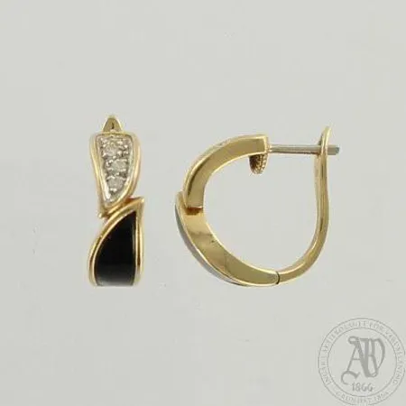 Kivikorvakorut timanteilla 8xn.0.02ct, Ø 15mm, 585br, paino 4,3g 