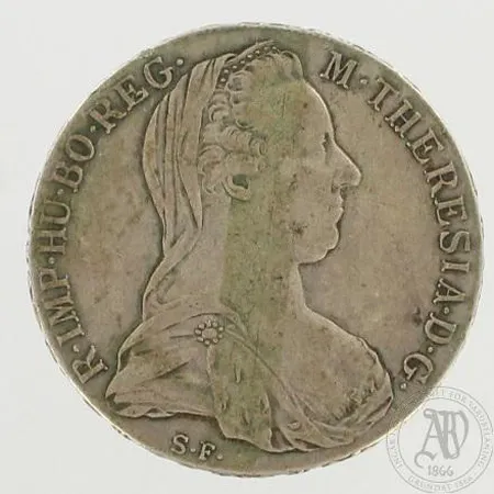 Hopeataaleri Itävalta Unkari, 1780 Vienna Maria-Theresia, paino 27,9g 